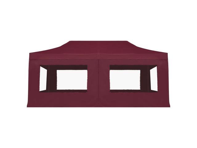 vidaXL Party Tent Pop up Canopy Folding Gazebo with Walls Aluminum Wine Red