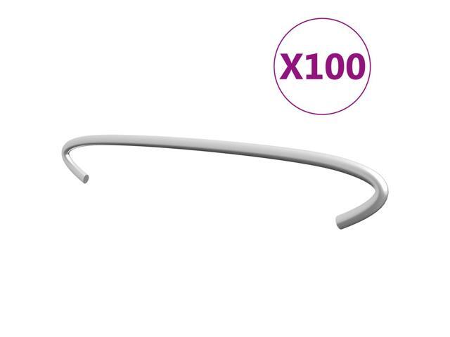 vidaXL Gabion Hook Hog Ring Galvanized Hook for Gabion 100 Pcs Galvanized Steel