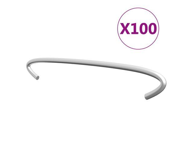 vidaXL Gabion Hook Hog Ring Galvanized Hook for Gabion 100 Pcs Galvanized Steel