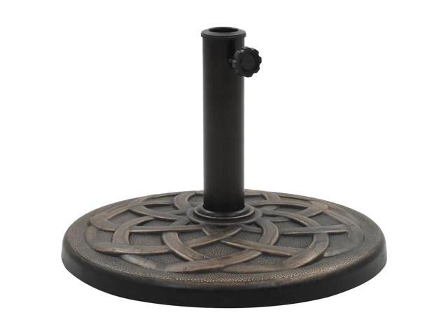 vidaXL Umbrella Base Patio Parasol Umbrella Stand Round Polyresin 41.9 lb Bronze