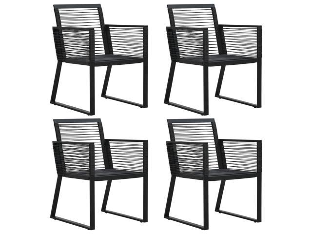 Photos - Garden Furniture VidaXL 4x Patio Chair Rope Rattan Black Outdoor Garden Seating Lounge Chai 