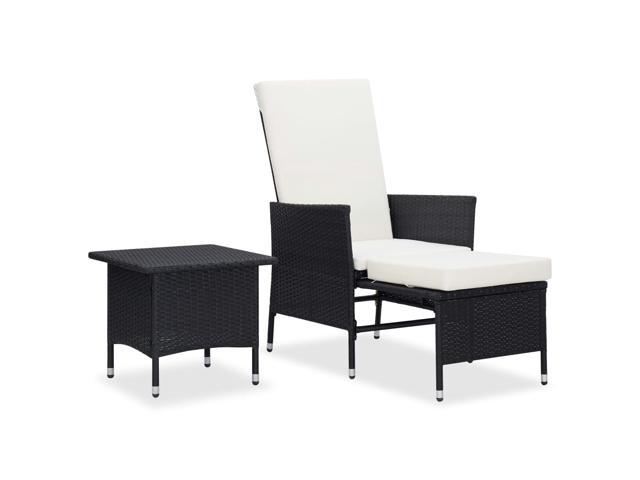Photos - Garden Furniture VidaXL Patio Furniture Set 2 Piece Sofa Chair with Coffee Table Rattan Bla 