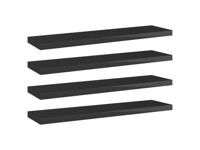 Photos - Display Cabinet / Bookcase VidaXL Bookshelf Boards Floating Shelf 4 Pcs High Gloss Black Engineered W 
