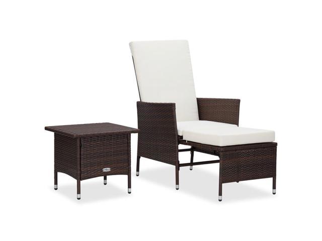 Photos - Garden Furniture VidaXL Patio Furniture Set 2 Piece Sofa Chair with Coffee Table Rattan Bro 