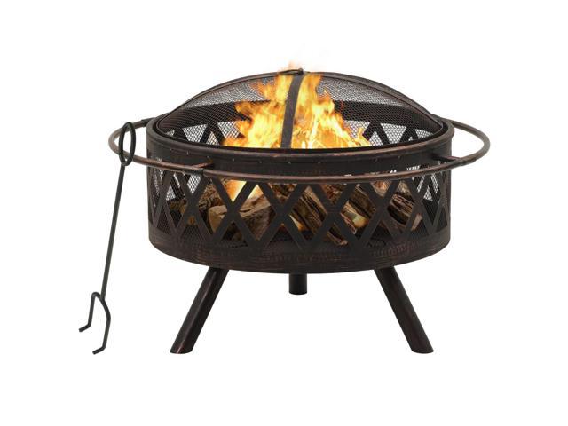 Photos - Electric Fireplace VidaXL Fire Pit Outdoor Fireplace for Camping Firebowl with Poker XXL Stee 