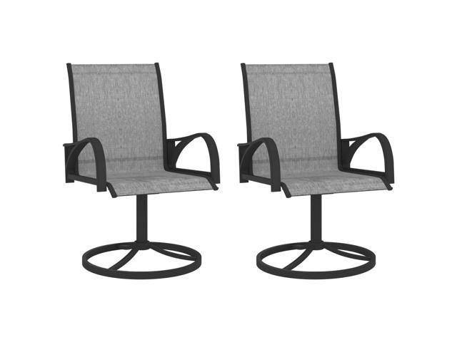 Photos - Garden Furniture VidaXL 2x Patio Swivel Chair Textilene and Steel Gray Seat Lounge Seat Yar 