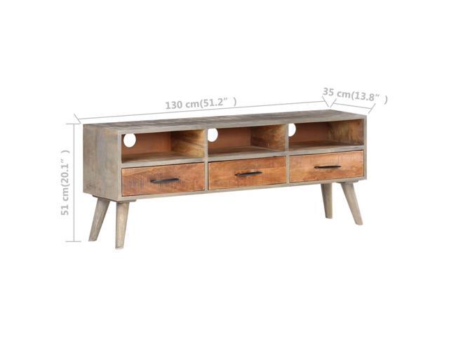 vidaXL TV Stand TV Unit Sideboard TV Unit Cabinet Gray Solid Rough Mango Wood