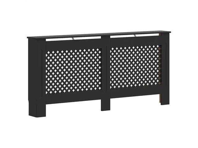 vidaXL Radiator Cover Black 67.7' MDF Heater Heating Cover Storage Shelf Home