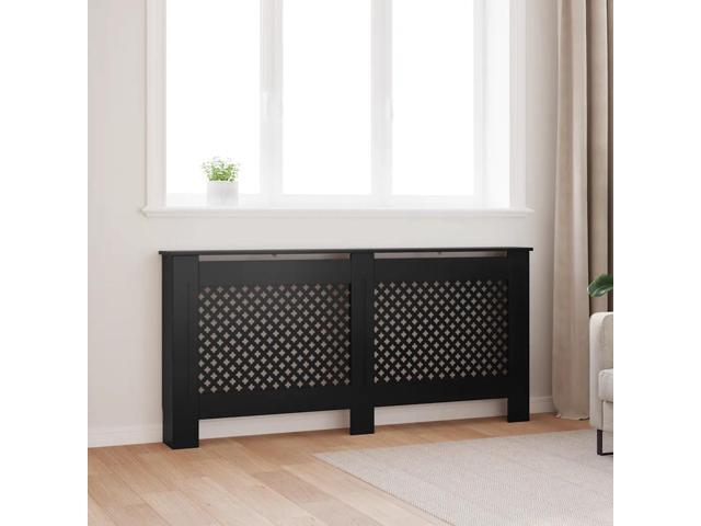 vidaXL Radiator Cover Black 67.7' MDF Heater Heating Cover Storage Shelf Home