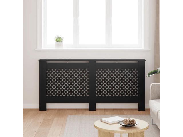 vidaXL Radiator Cover Black 67.7' MDF Heater Heating Cover Storage Shelf Home