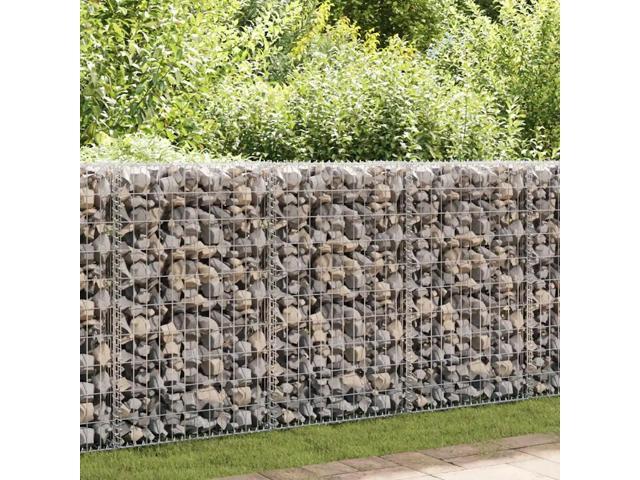 vidaXL Gabion Wall with Covers Galvanized Steel 23.6'x19.7'x39.4'