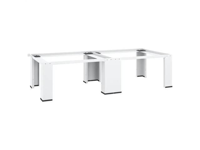 vidaXL Double Washing and Drying Machine Pedestal White Dryer Stand Washer