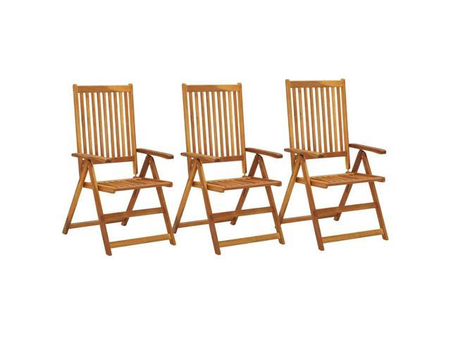 Photos - Garden Furniture VidaXL Outdoor Recliner Chairs 3 Pcs Patio Reclining Chair Solid Wood Acac 