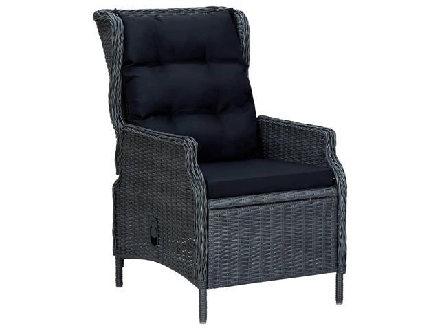 Photos - Garden Furniture VidaXL Outdoor Recliner Chair Lounge Chair with Cushions Poly Rattan Dark 