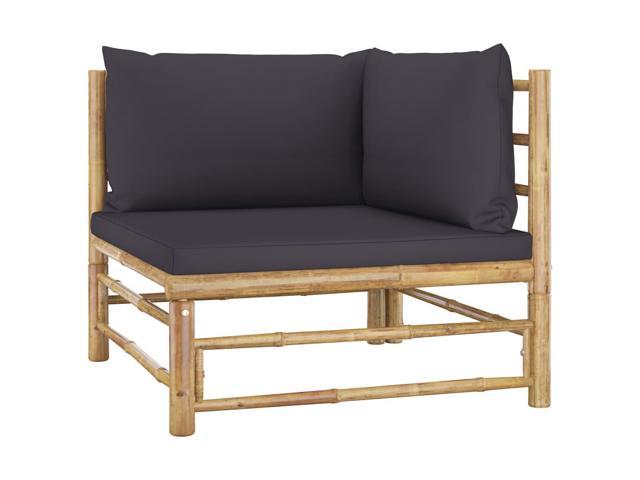 Photos - Garden Furniture VidaXL Patio Corner Sofa Sectional Sofa with Cushions Modular Seat Bamboo 