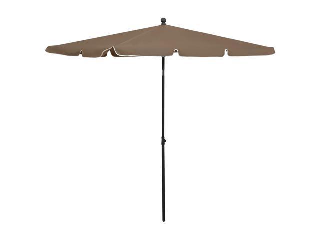 Photos - Other household accessories VidaXL Outdoor Umbrella Adjustable Beach Parasol Patio Sunshade Steel Taup 
