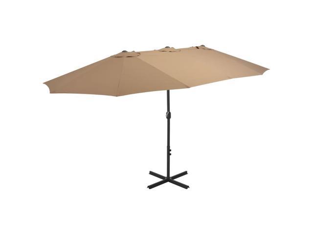 Photos - Other household accessories VidaXL Outdoor Umbrella Patio Parasol with Double Top and Cross Base Taupe 
