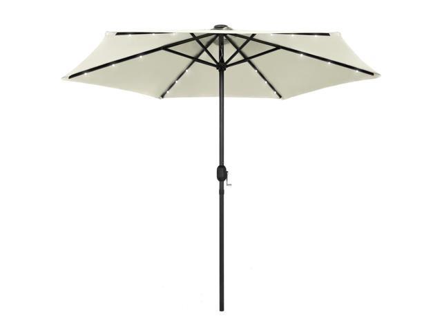 Photos - Other household accessories VidaXL Parasol with LED Lights and Aluminum Pole 106.3' Sand White Garden 