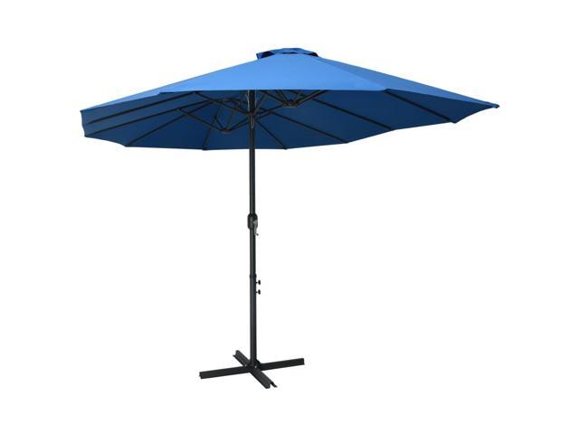 Photos - Other household accessories VidaXL Outdoor Umbrella Patio Parasol with Double Top and Cross Base Blue 
