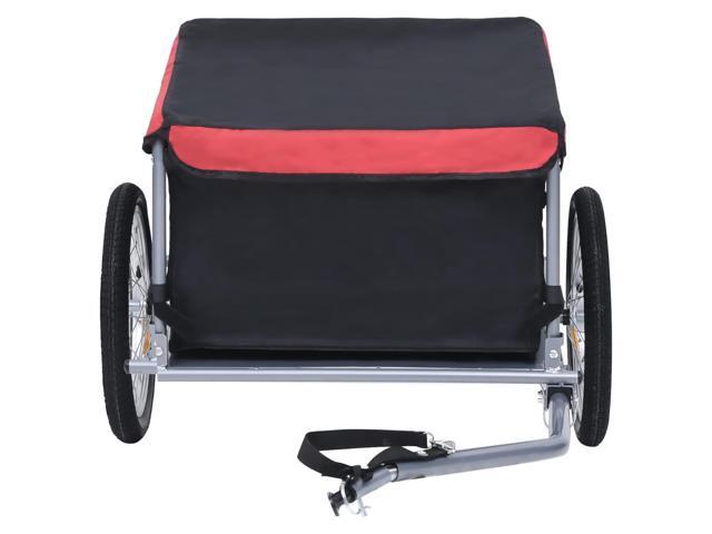 vidaXL Bike Cargo Trailer Black and Red Bicycle Luggage Trailer Hand Wagon