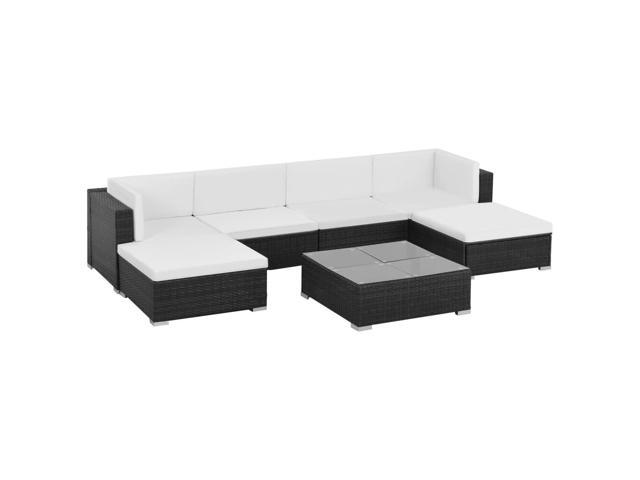 Photos - Garden Furniture VidaXL Patio Furniture Set 7 Piece Outdoor Sofa with Coffee Table Rattan B 