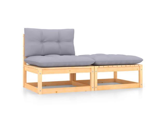 Photos - Garden Furniture VidaXL Patio Furniture Set 2 Piece Sectional Sofa with Cushions Solid Wood 