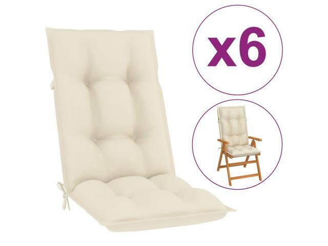 vidaXL Chair Cushion 6 Pcs Outdoor Garden High Back Chair Cushion Black Fabric