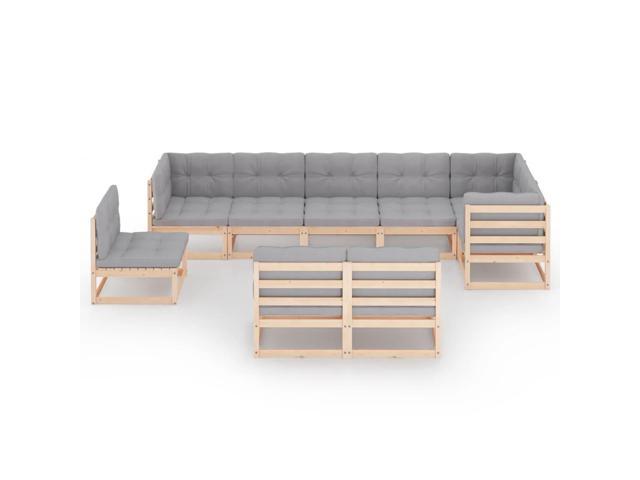 Photos - Garden Furniture VidaXL Patio Furniture Set 9 Piece Sofa Set with Cushions Solid Wood Pine 