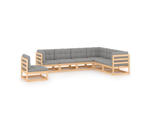 Photos - Garden Furniture VidaXL Patio Furniture Set 7 Piece Sofa Set with Cushions Solid Wood Pine 