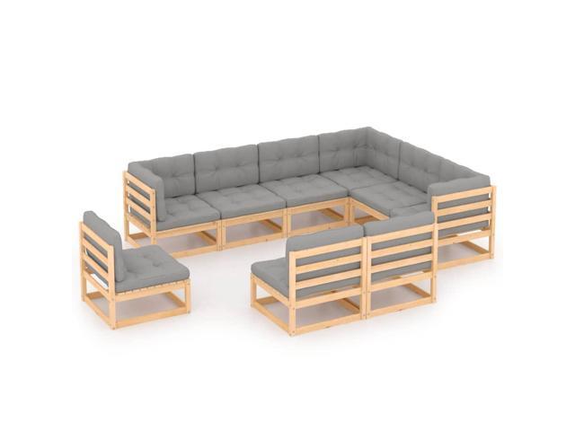 Photos - Garden Furniture VidaXL Patio Lounge Set Outdoor Sectional Sofa Set 9 Piece Solid Wood Pine 