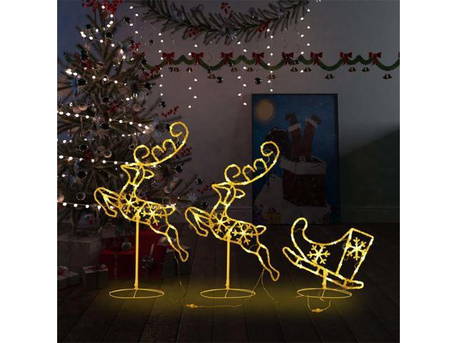 Photos - Other Jewellery VidaXL Christmas Decoration Reindeer and Sleigh Lighting Acrylic Warm Whit 