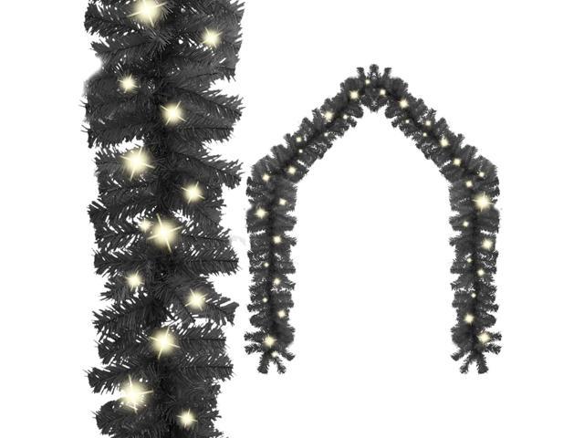 Photos - Other Jewellery VidaXL Christmas Garland Decoration Artificial Garland with LED Lights Bla 