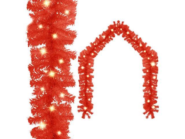 Photos - Other Jewellery VidaXL Christmas Garland Decoration Artificial Garland with LED Lights Red 
