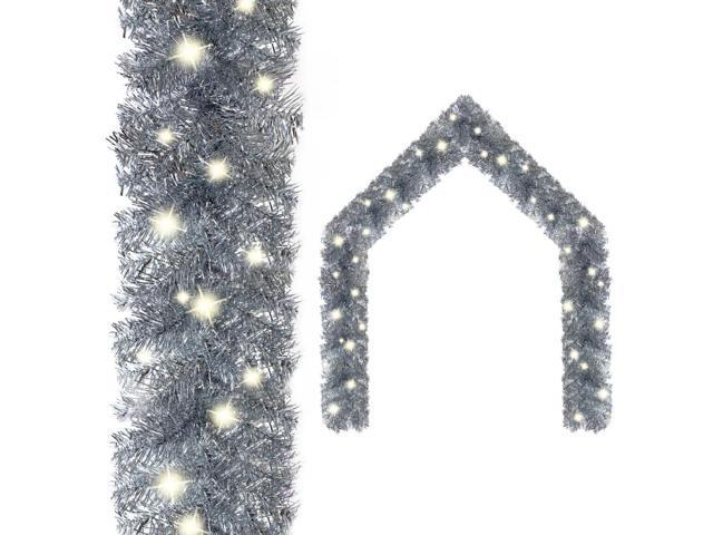 Photos - Other Jewellery VidaXL Christmas Garland Decoration Artificial Garland with LED Lights Sil 