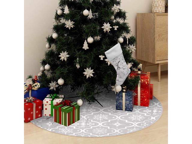 Photos - Other Jewellery VidaXL Christmas Tree Skirt Artificial Tree Mat with Sock Luxury White Fab 