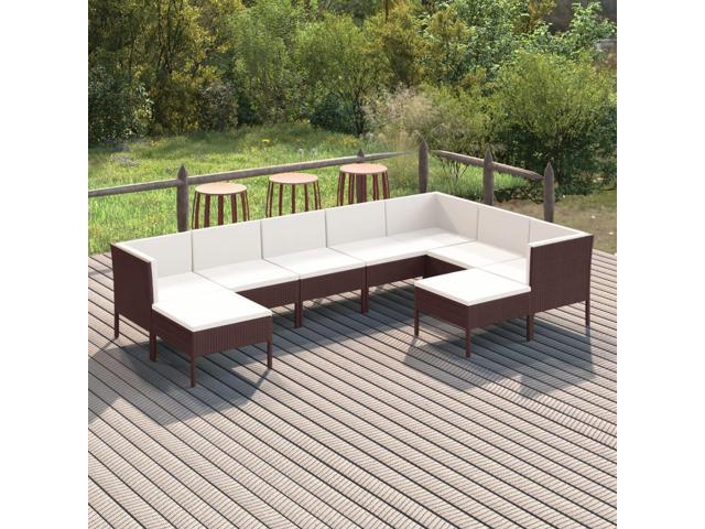 Photos - Garden Furniture VidaXL Patio Lounge Set Outdoor Sectional Sofa Set 9 Piece Poly Rattan Bro 