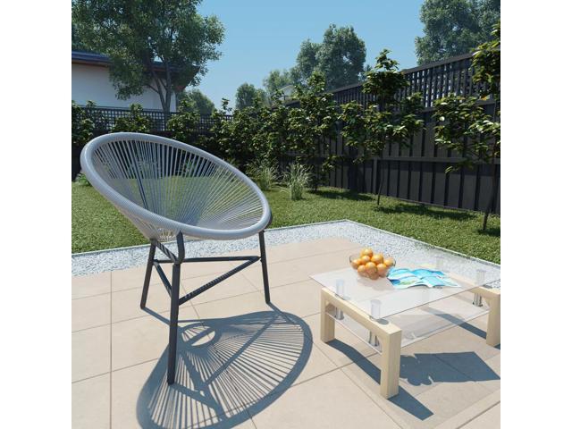 Photos - Garden Furniture VidaXL Patio Moon Chair Outdoor Acapulco Chair with Steel Frame Poly Ratta 