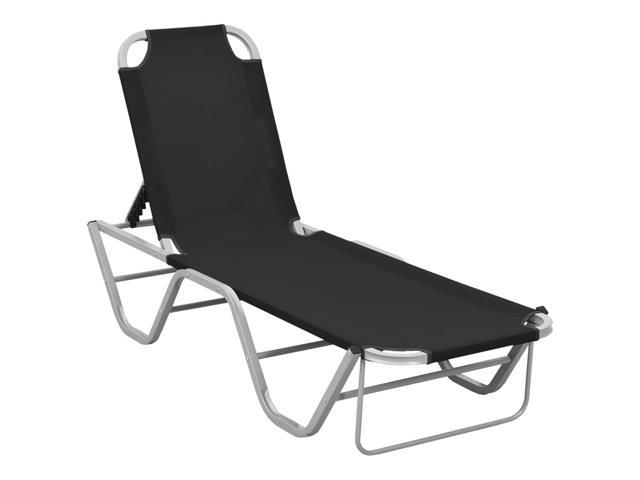 Photos - Garden Furniture VidaXL Patio Lounge Chair Outdoor Sunlounger with Cushion Black Poly Ratta 