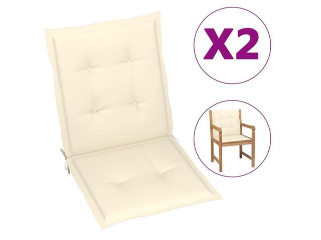 vidaXL Chair Cushion 2 Pcs Outdoor Patio Chair Cushion Pad Cream Oxford Fabric