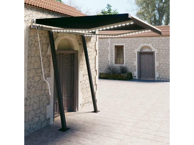 Photos - Inventory Storage & Arrangement VidaXL Manual Retractable Awning with LED Anthracite Patio Folding Arm Awn 
