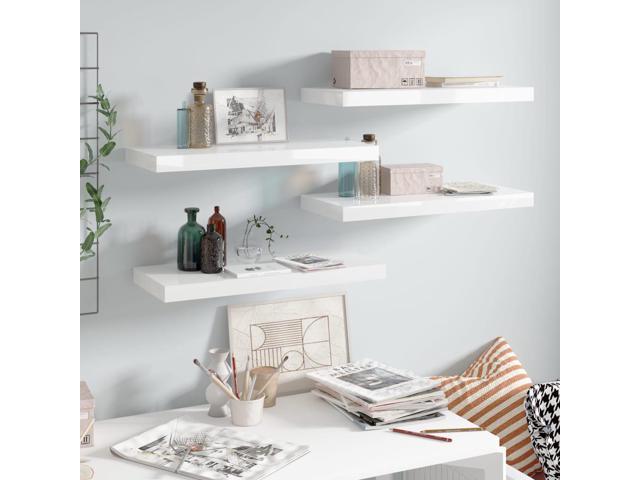 Photos - Display Cabinet / Bookcase VidaXL 4x Floating Wall Shelves High Gloss White 23.6'x9.3' MDF Wall Ledge 