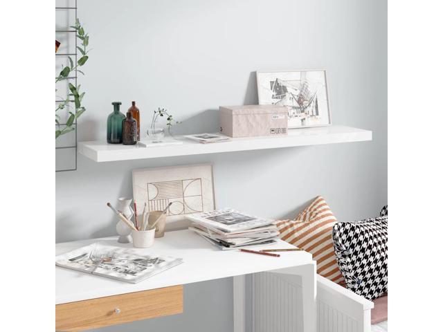 Photos - Display Cabinet / Bookcase VidaXL Floating Wall Shelf High Gloss White 47.2'x9.3' MDF Wall Ledge Hang 