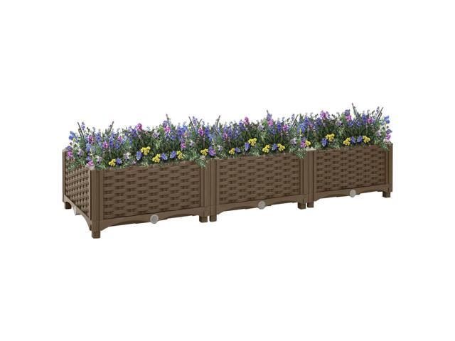 Photos - Flower Pot VidaXL Raised Bed 47.2' Polypropylene Outdoor Garden Planter Flower Box Po 