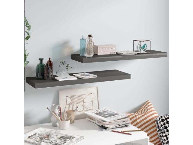 Photos - Display Cabinet / Bookcase VidaXL Floating Wall Shelf High Gloss White 15.7'x9.1' MDF Wall Ledge Hang 