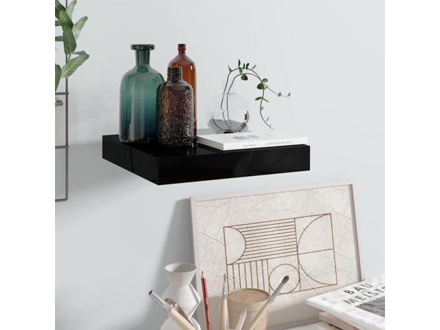 Photos - Display Cabinet / Bookcase VidaXL Floating Wall Shelf High Gloss Black 9.1'x9.3' MDF Wall Ledge Hangi 
