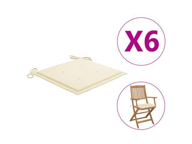 vidaXL Garden Chair Cushions 6 pcs Cream 40x40x4 cm Oxford Fabric