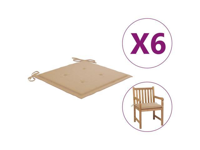 vidaXL Garden Chair Cushions 6 pcs Beige 50x50x4 cm Oxford Fabric