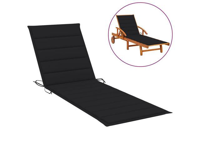 vidaXL Patio Cushion Outdoor Sun Lounger Chair Cushion Black Oxford Fabric