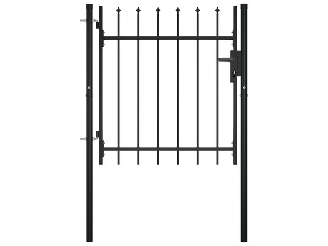 vidaXL Door Fence Gate with Spear Top 39.4'x29.5' Outdoor Patio Garden Barrier