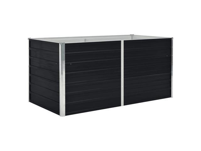 vidaXL Raised Garden Bed Galvanized Steel Anthracite Planter Flower Outdoor